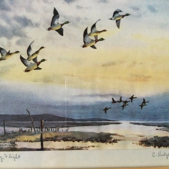 Small art print pencil signed titled framed T. Eaton Co Canada goose flying - Picture 6 of 7